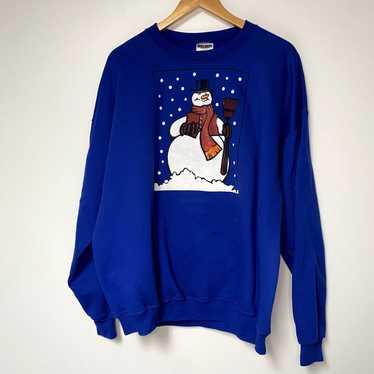 Vintage Vintage Snowman Sweatshirt Y2K Ugly Christ