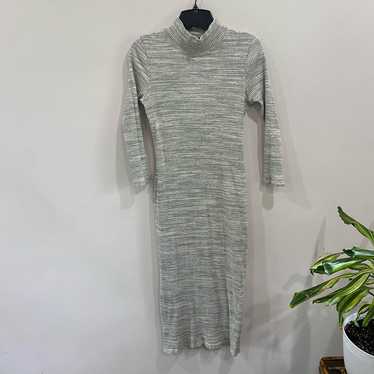 HATCH Skylar Rib Knit Dress in Gray Marbled Midi … - image 1