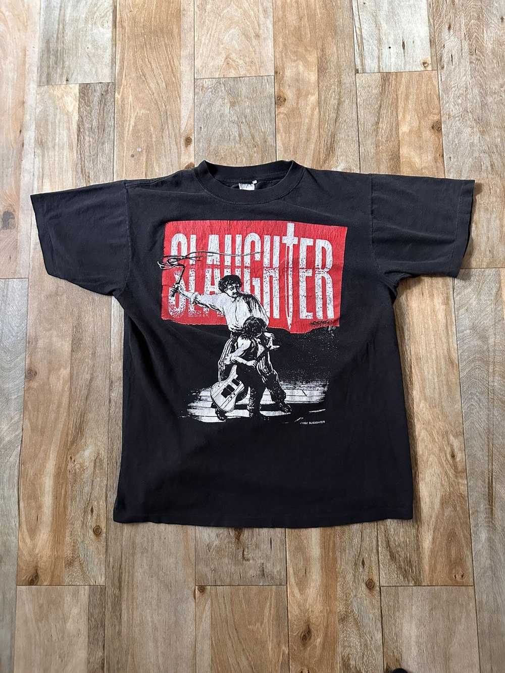 Band Tees × Vintage Vintage 90s Slaughter Band Sh… - image 1