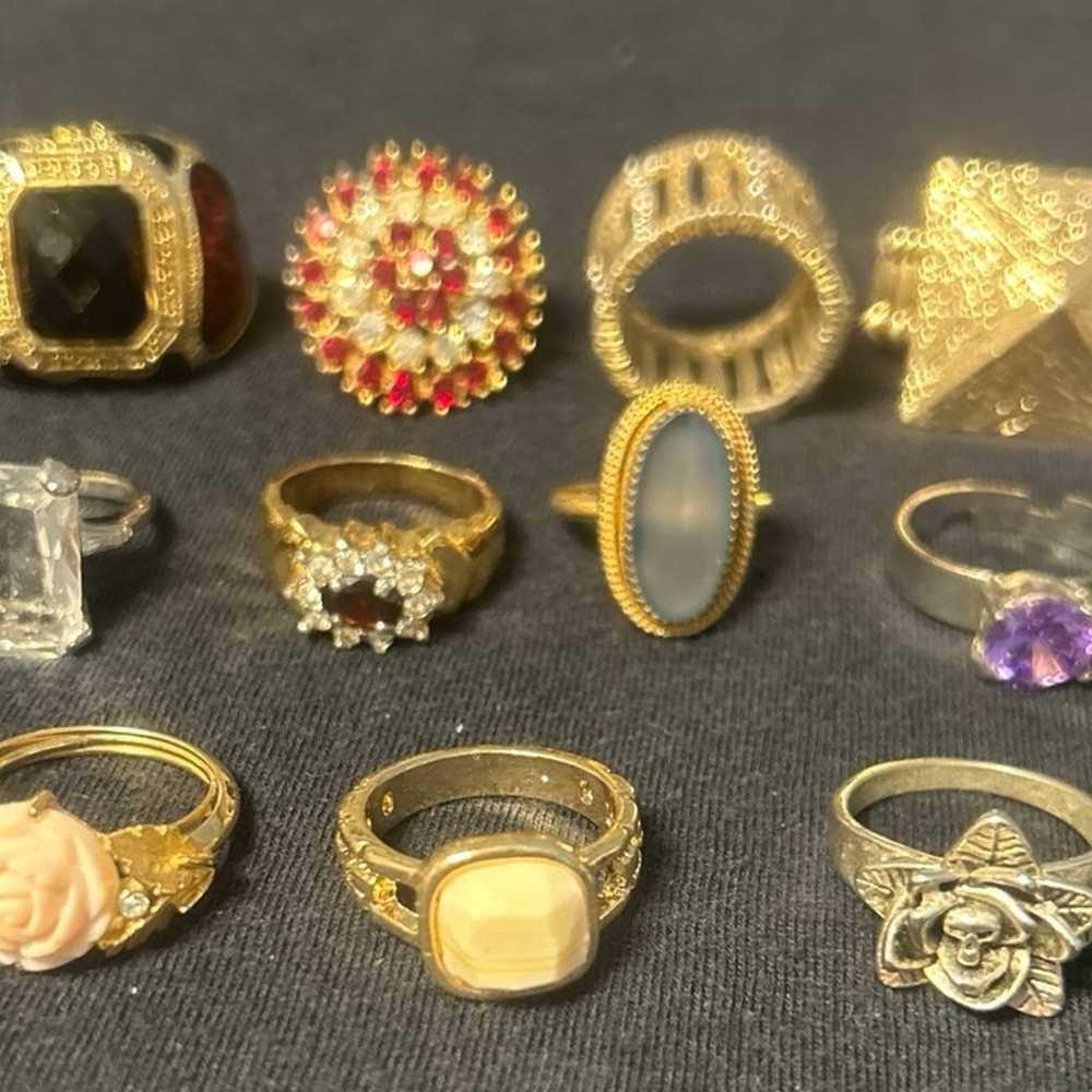 Vintage Costume Ring Lot - image 9