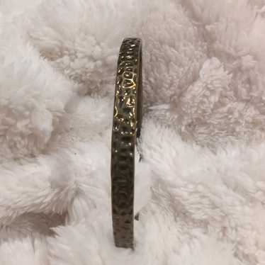 Vintage Brass Hammered Bangle Bracelet – Textured 