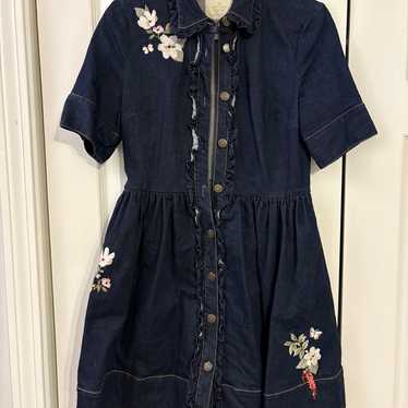 Kate Spade embroidery denim dress