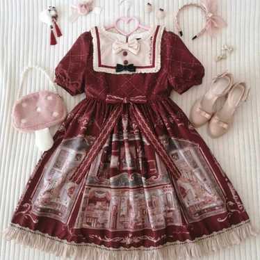 wine red lolita dress