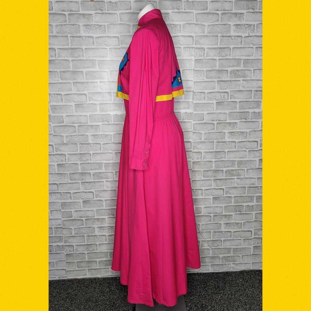 VTG Pink Southwest Maxi Western Dress with Attach… - image 3