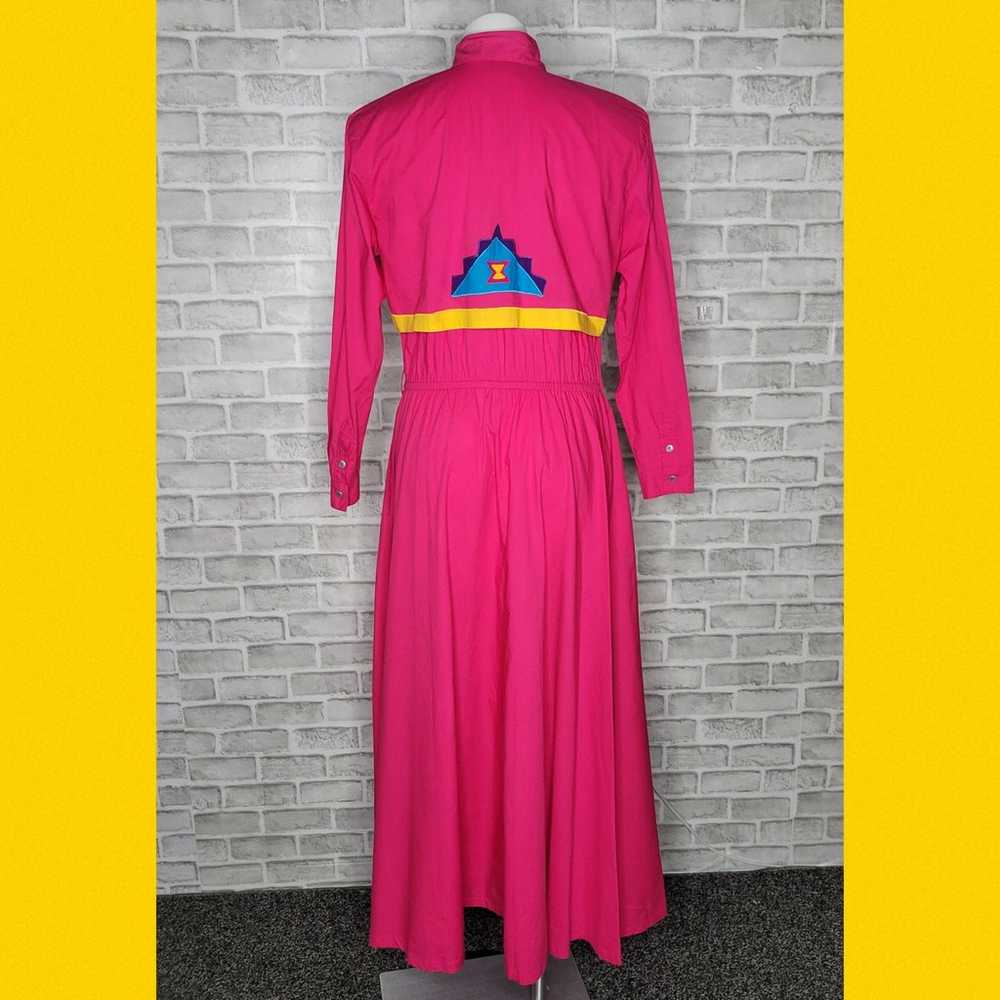 VTG Pink Southwest Maxi Western Dress with Attach… - image 4