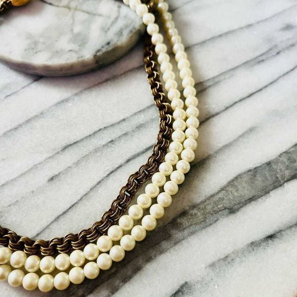 Vintage Vintage Pearl and Chain Layered Necklace … - image 4