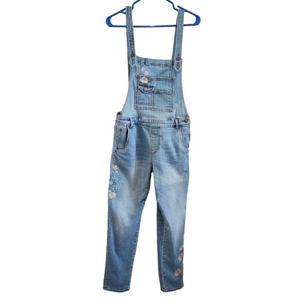 Driftwood Brady Denim Overalls Cropped Embroidere… - image 1