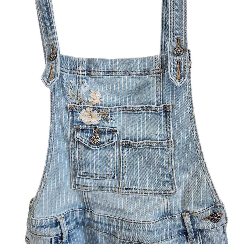 Driftwood Brady Denim Overalls Cropped Embroidere… - image 3