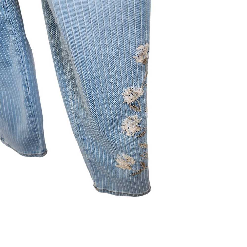 Driftwood Brady Denim Overalls Cropped Embroidere… - image 6