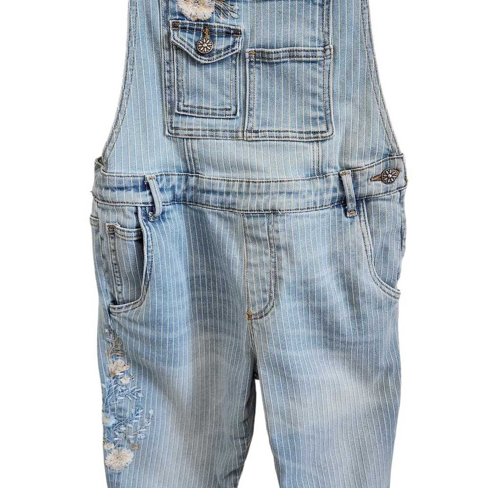 Driftwood Brady Denim Overalls Cropped Embroidere… - image 7