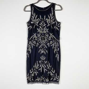 Adrianna Papell Women's Beaded Blouson Halter Cock