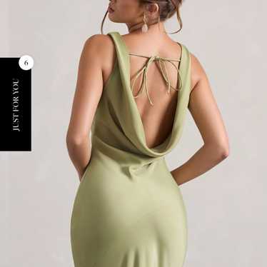 Club L London Backless Sage Maxi Dress