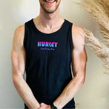 Hurley MENS HURLEY Black Pink Blue Crew Screen Pri