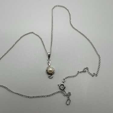 Vintage Sterling Silver Treble Clef Pearl Music N… - image 1