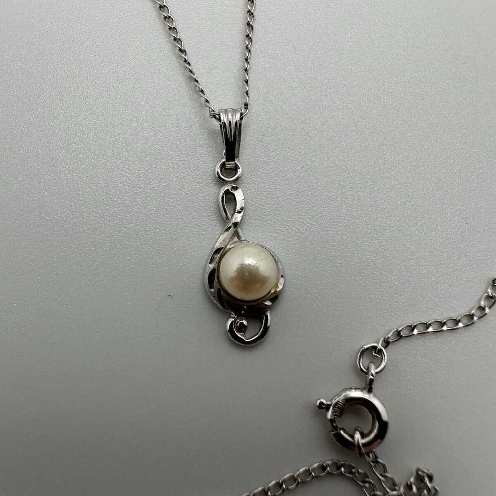 Vintage Sterling Silver Treble Clef Pearl Music N… - image 4