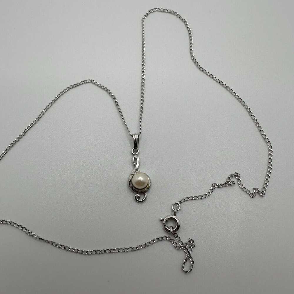 Vintage Sterling Silver Treble Clef Pearl Music N… - image 5