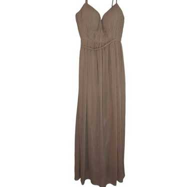 Azazie Taupe Maxi Bridesmaid Dress