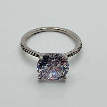 Sterling silver vintage CZ Solitaire ring 925 - image 1