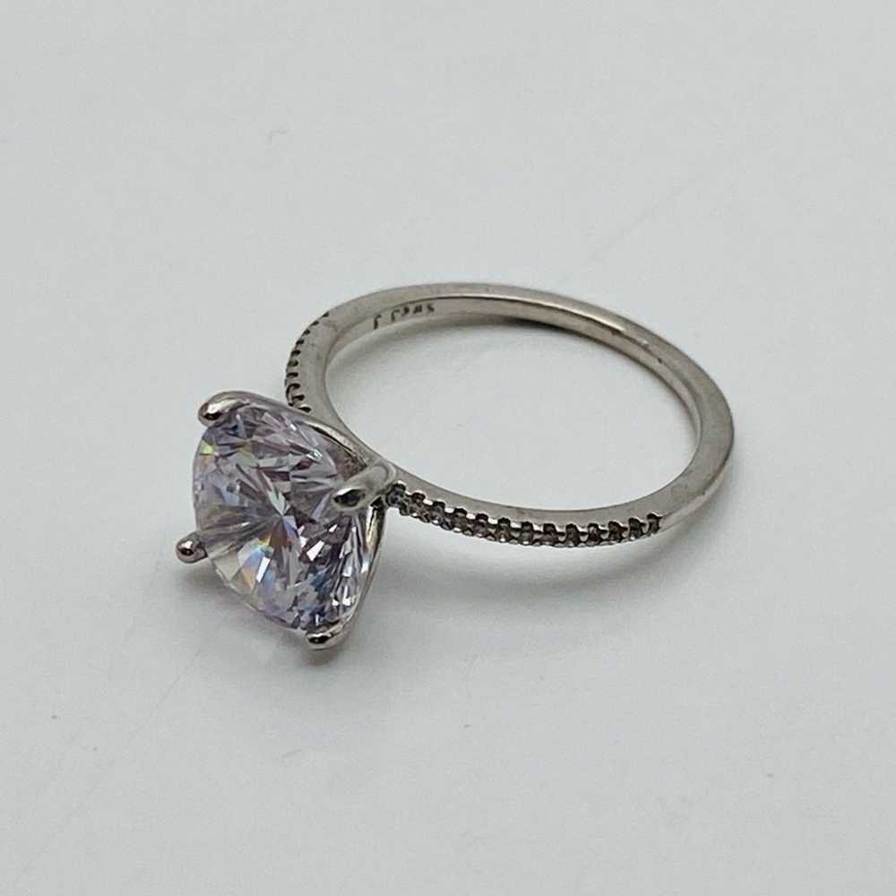 Sterling silver vintage CZ Solitaire ring 925 - image 2