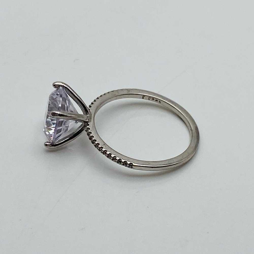 Sterling silver vintage CZ Solitaire ring 925 - image 3