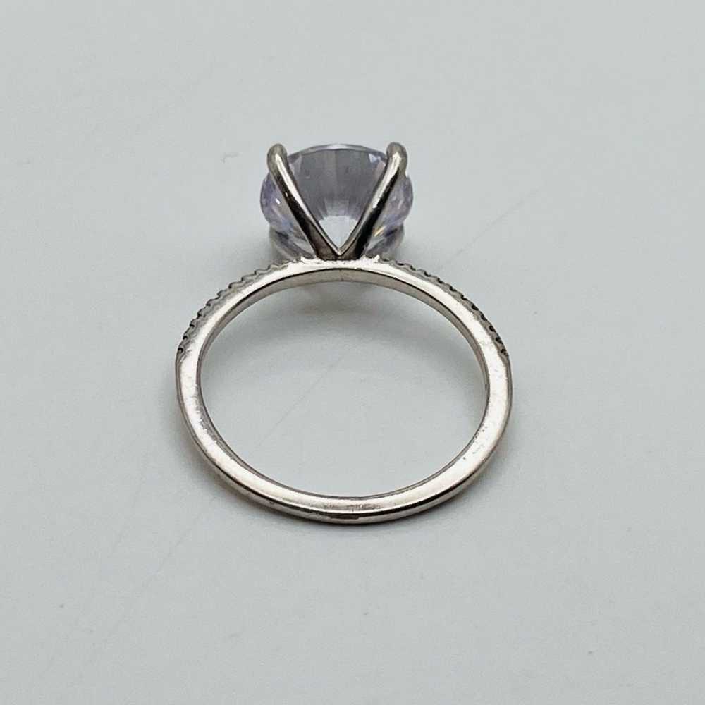 Sterling silver vintage CZ Solitaire ring 925 - image 4