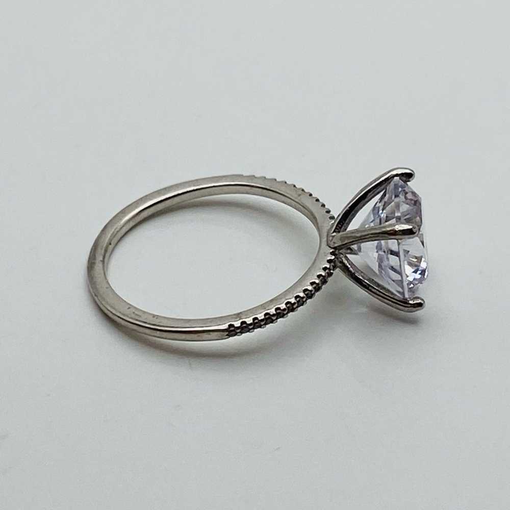 Sterling silver vintage CZ Solitaire ring 925 - image 5