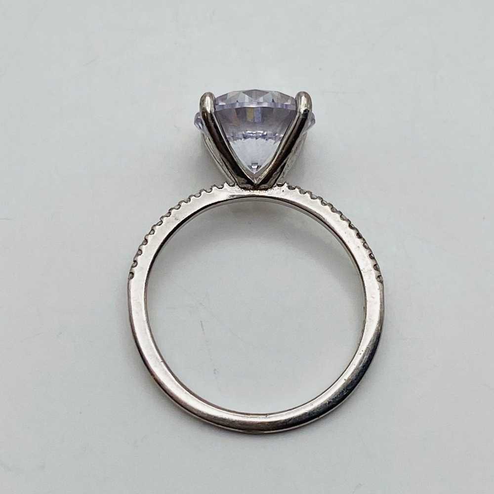 Sterling silver vintage CZ Solitaire ring 925 - image 6