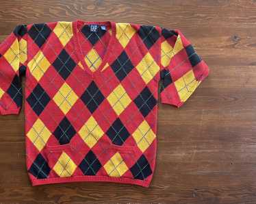 Gap × Vintage Vintage 90’s Gap Women’s Argyle Ove… - image 1