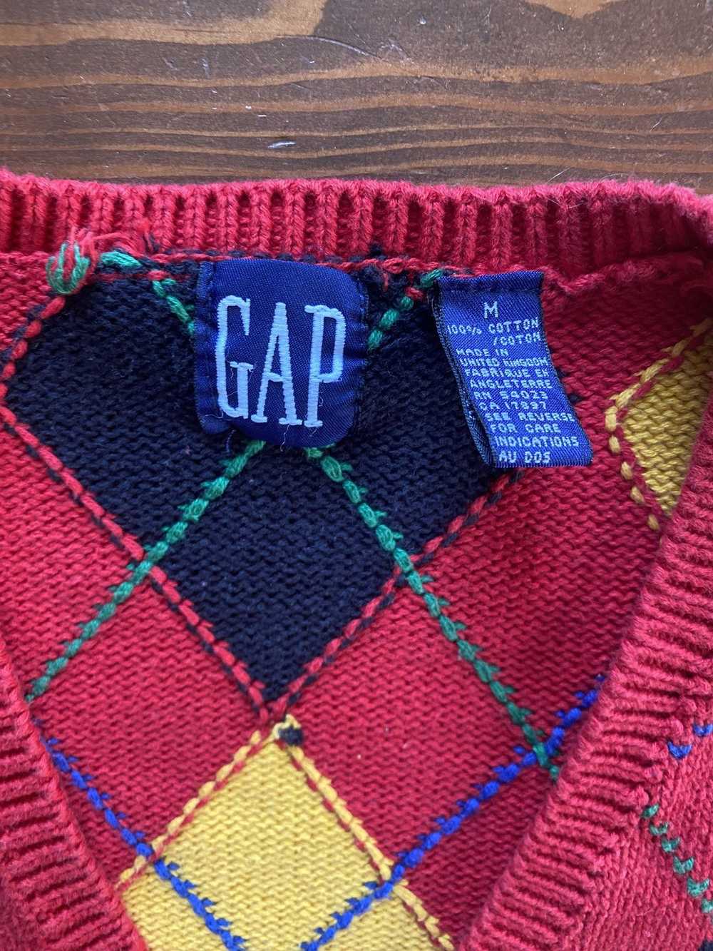 Gap × Vintage Vintage 90’s Gap Women’s Argyle Ove… - image 3