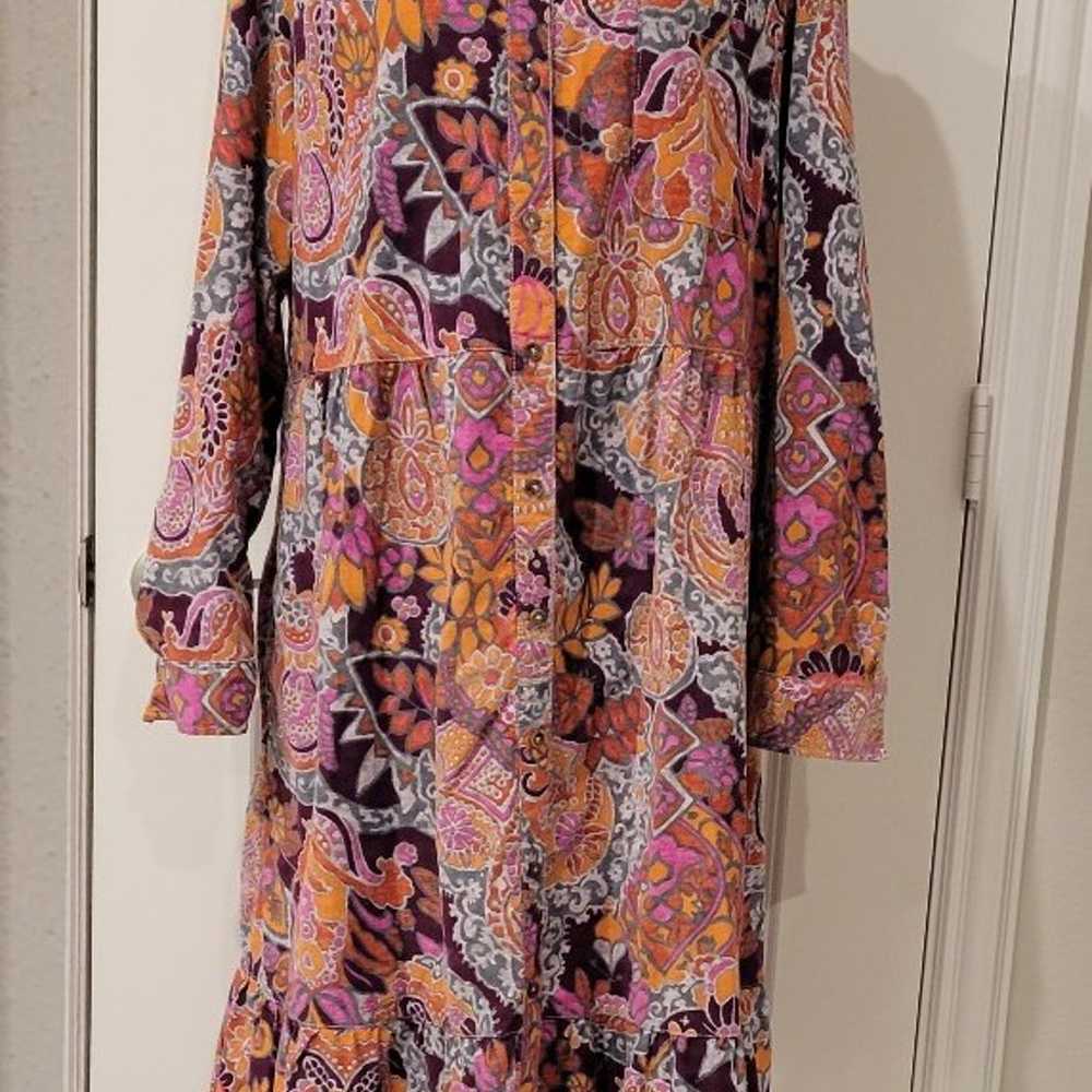 Anthropologie Pilcro Courdroy Paisley Flounce Mid… - image 4