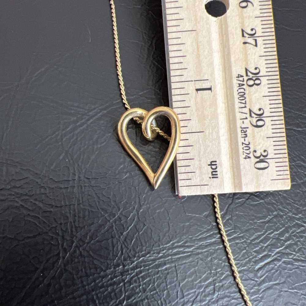 Trifari Heart Pendant Necklace Gold Tone Vintage … - image 4