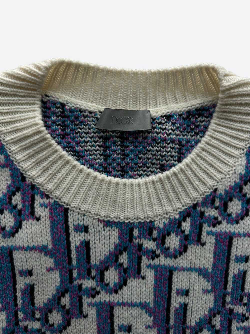 Dior Dior Blue & Purple Oblique Knit Sweater - image 3