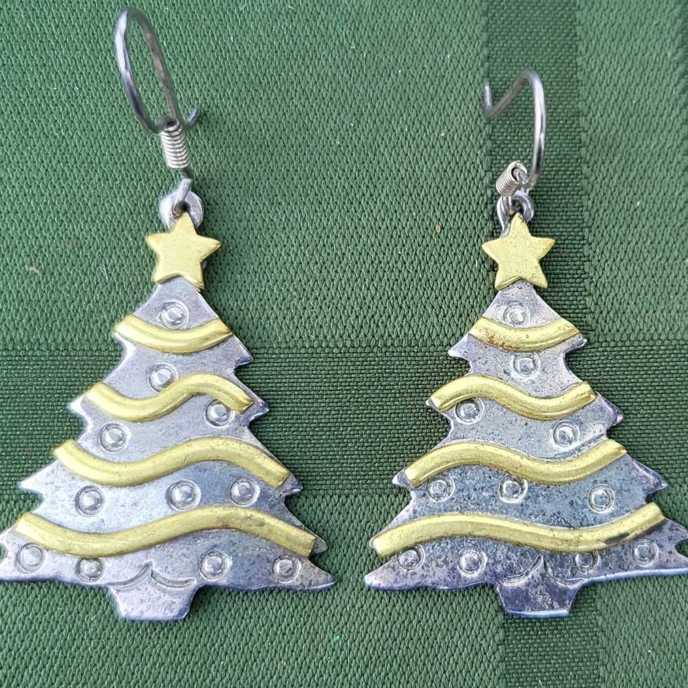 Vintage 925 Sterling Silver Two-Toned Christmas T… - image 1