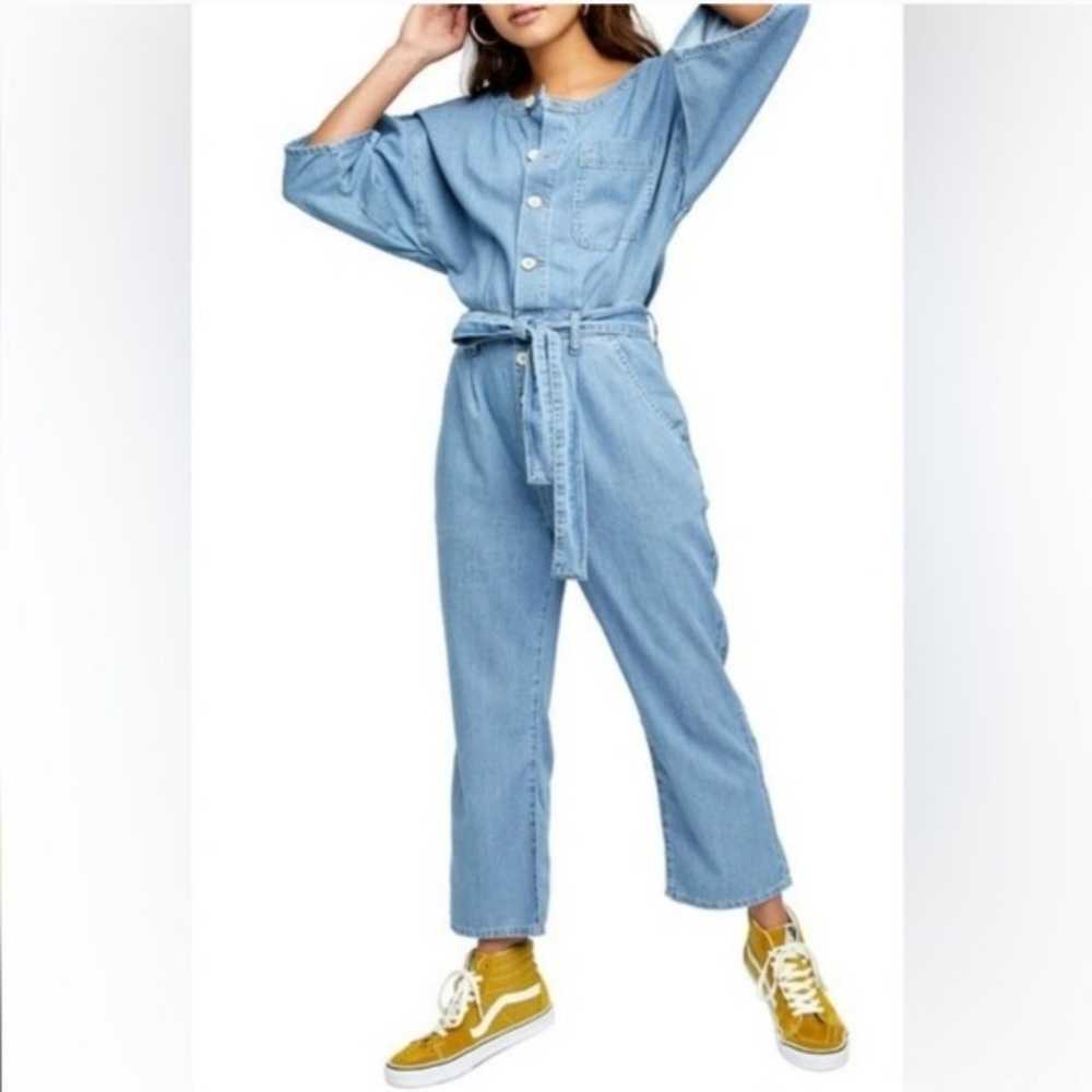 Free People Marley Denim Jumpsuit in Loco Blue Si… - image 1