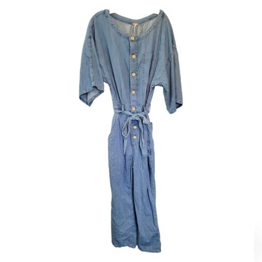 Free People Marley Denim Jumpsuit in Loco Blue Si… - image 2