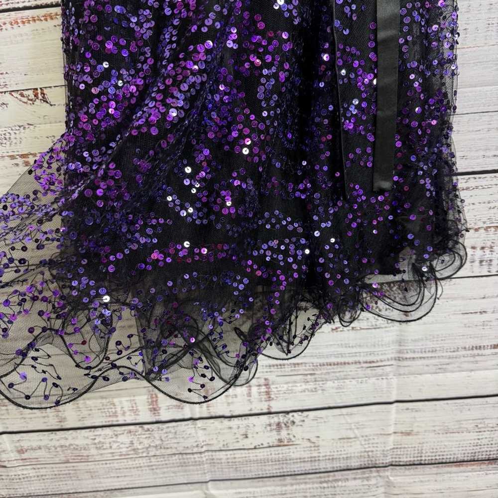 Jovani sequined purple sleeveless size 6 tulle mi… - image 10