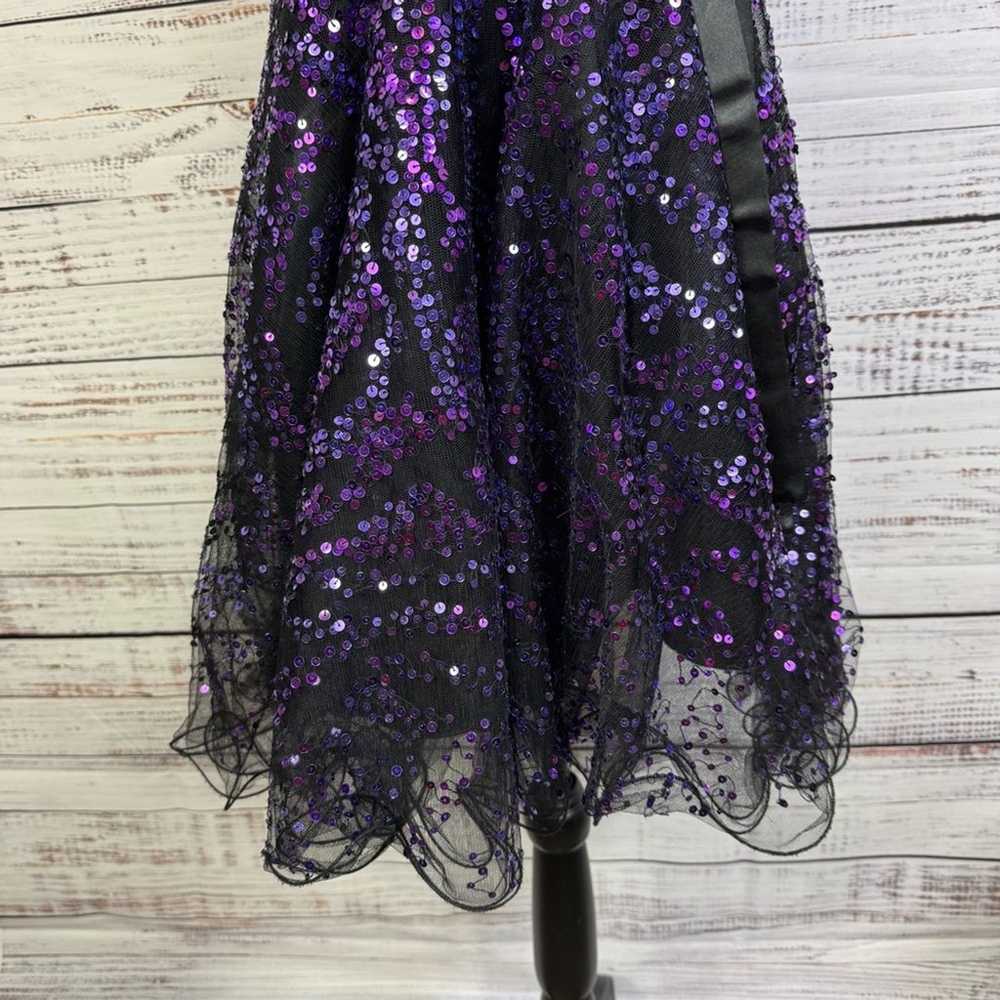 Jovani sequined purple sleeveless size 6 tulle mi… - image 5