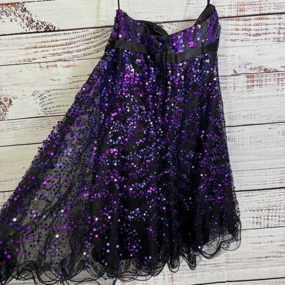 Jovani sequined purple sleeveless size 6 tulle mi… - image 6