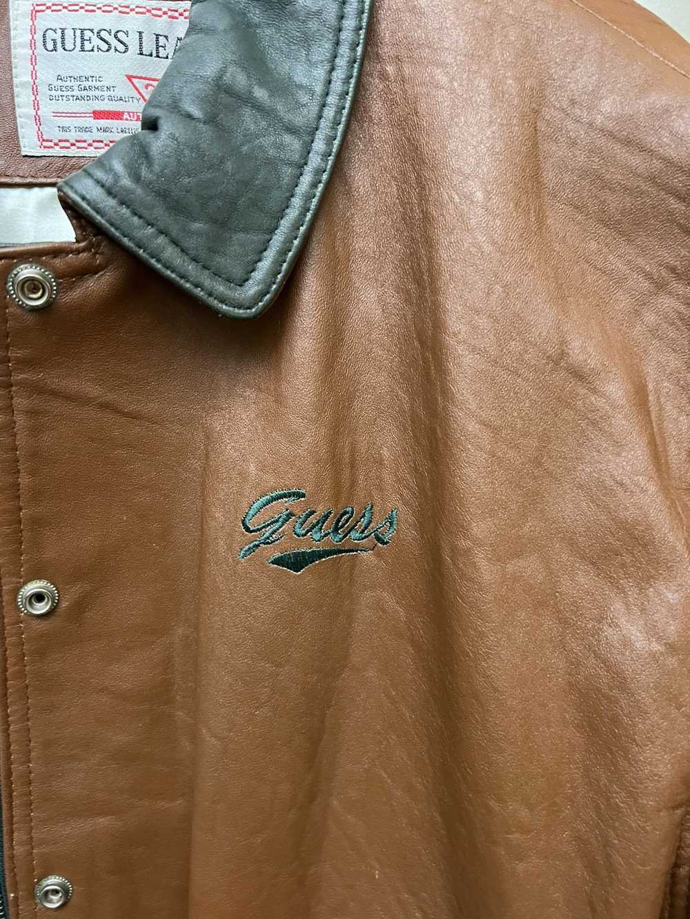 Guess VINTAGE GUESS LEATHER VARSITY JACKET - image 5