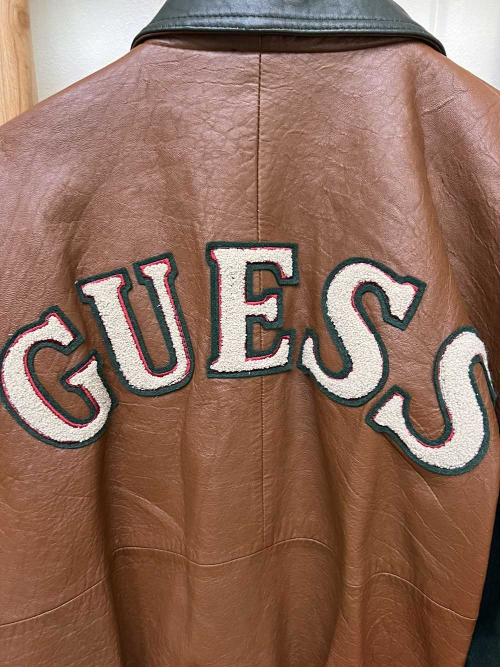 Guess VINTAGE GUESS LEATHER VARSITY JACKET - image 6