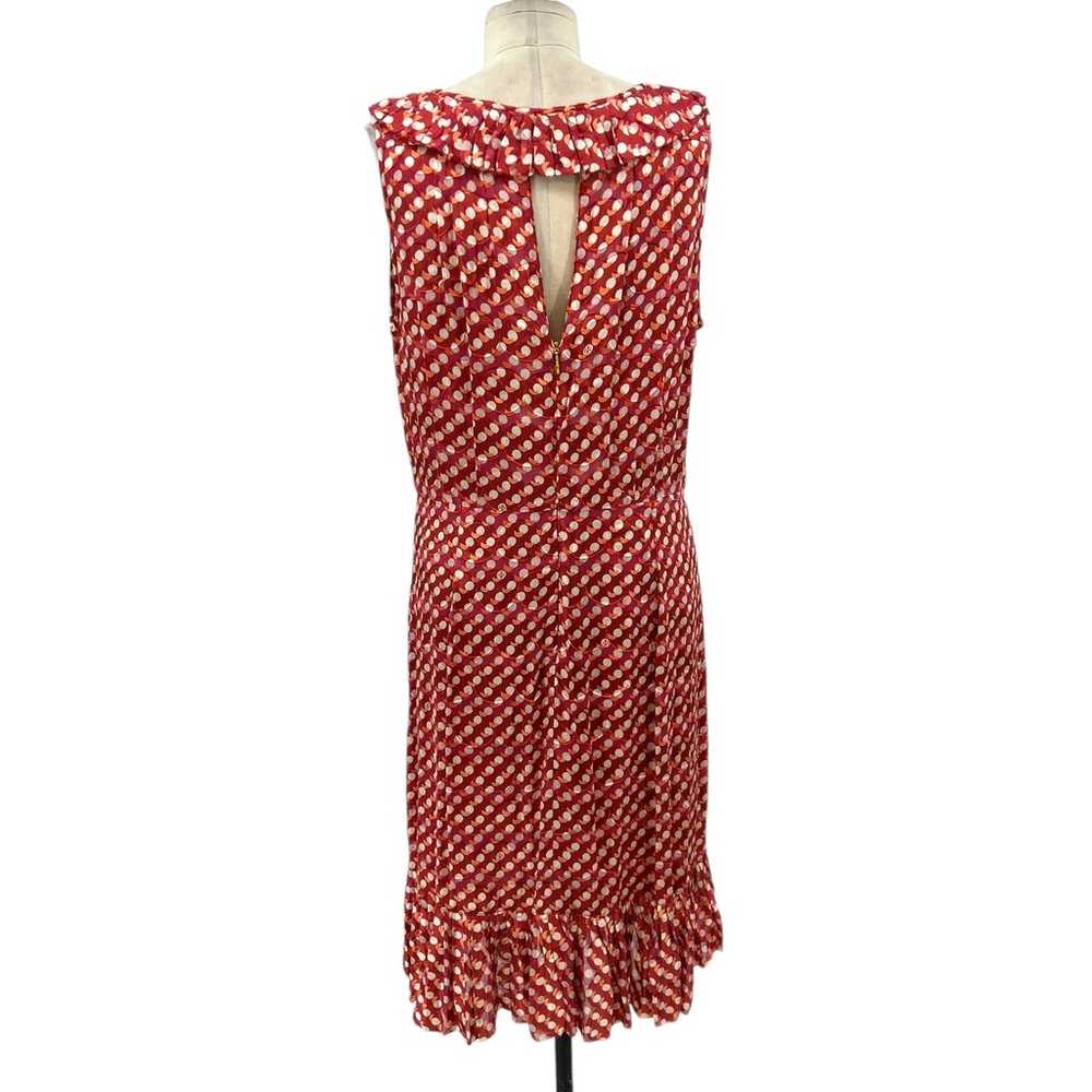 Tory Burch Janetta Silk Ruffle Dress Red Orange P… - image 10