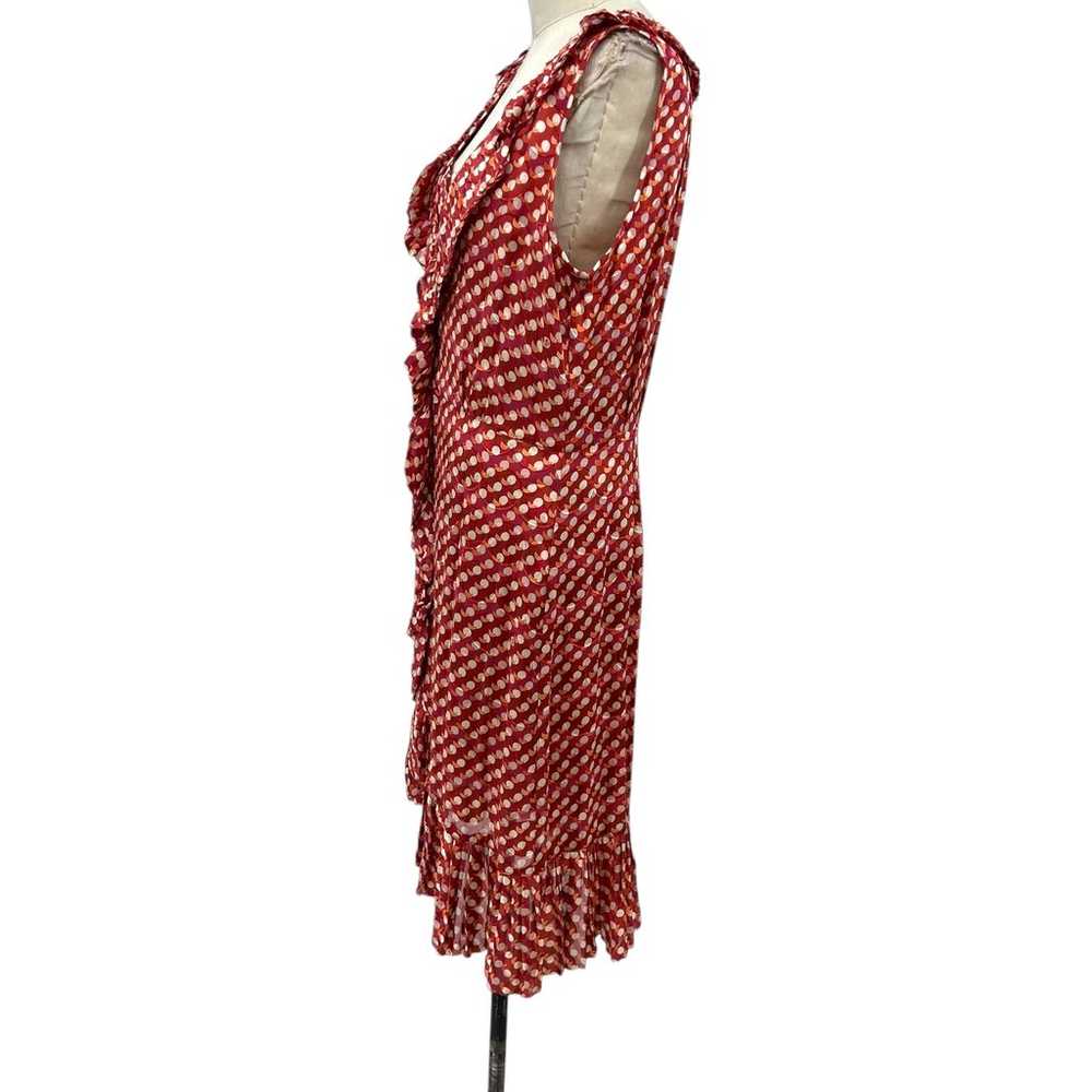 Tory Burch Janetta Silk Ruffle Dress Red Orange P… - image 7