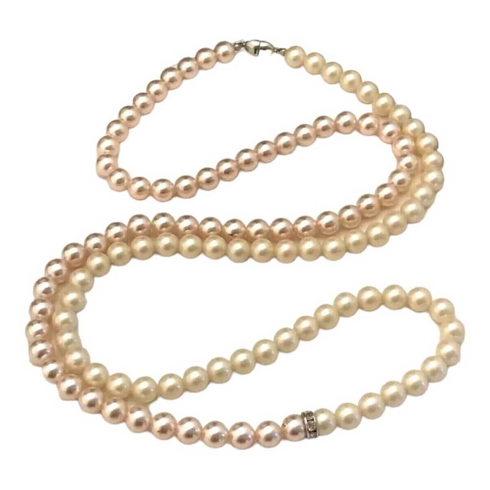 Vintage Monet Necklace Two Toned Simulated Pearl … - image 1