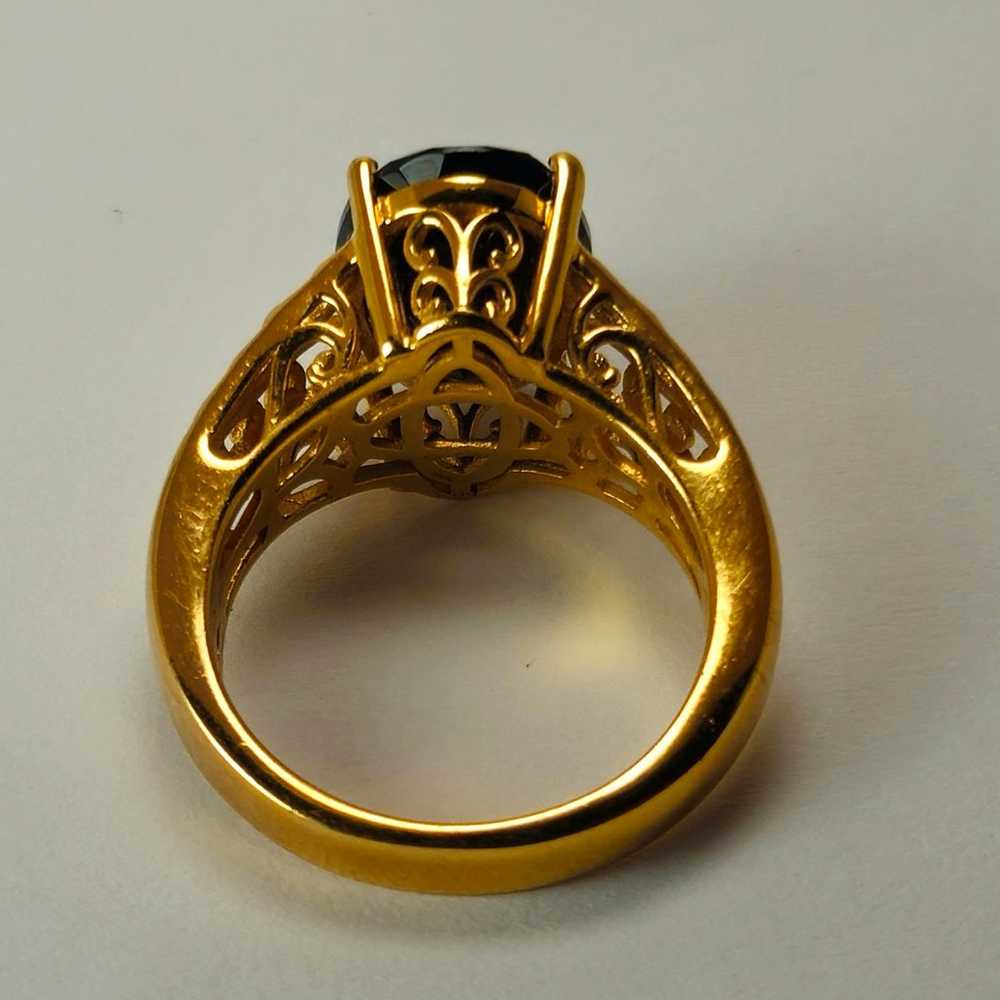 Vintage 925 Silver Ring - 18k Gold Plated - image 3