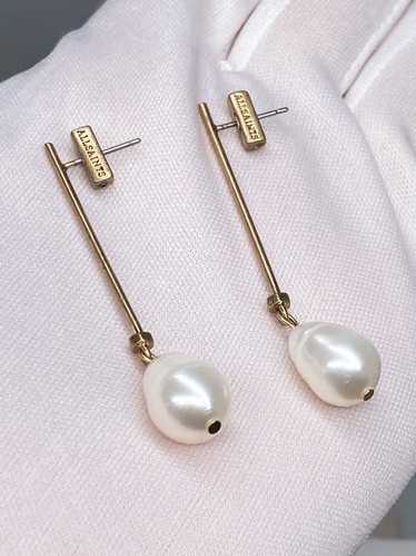 Allsaints Allsaints Faux Pearl Drop Bar Earrings