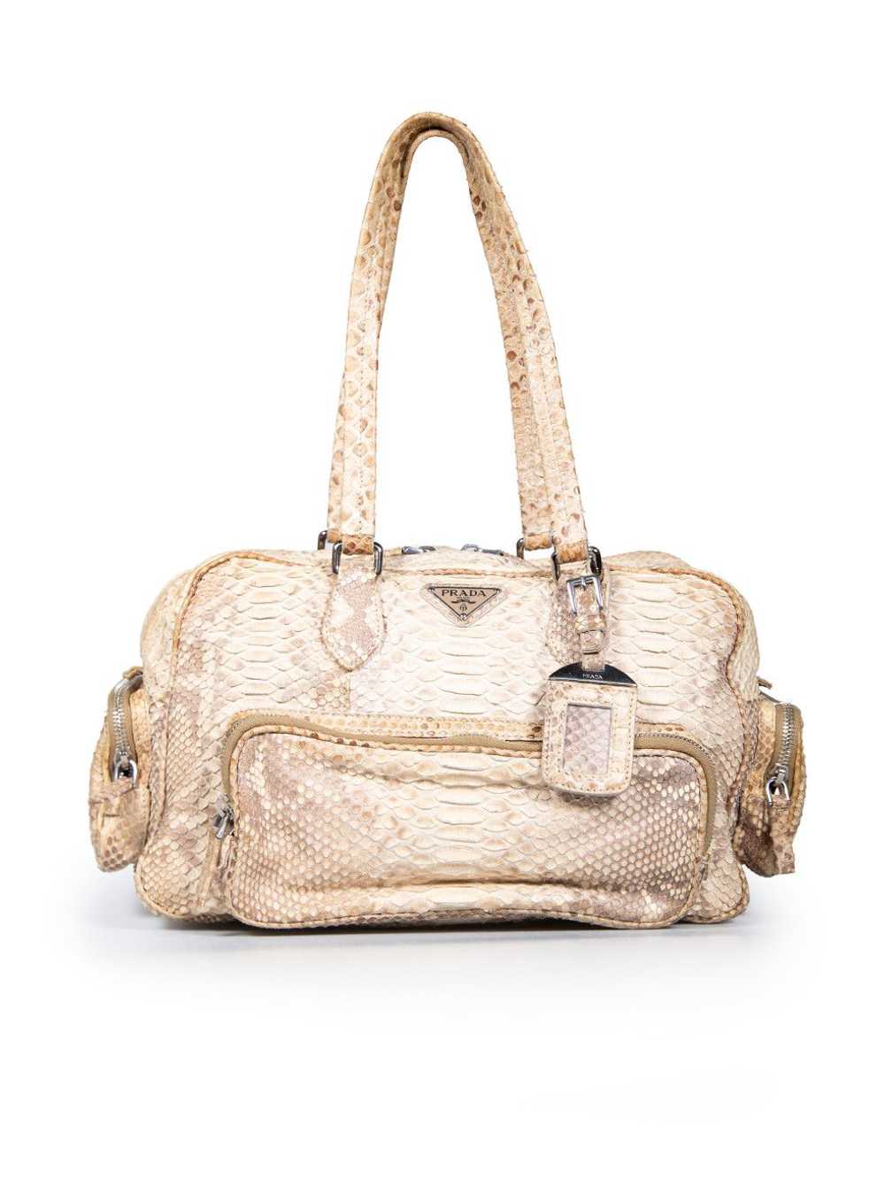 Prada Beige Python Front Pocket Bag - image 1