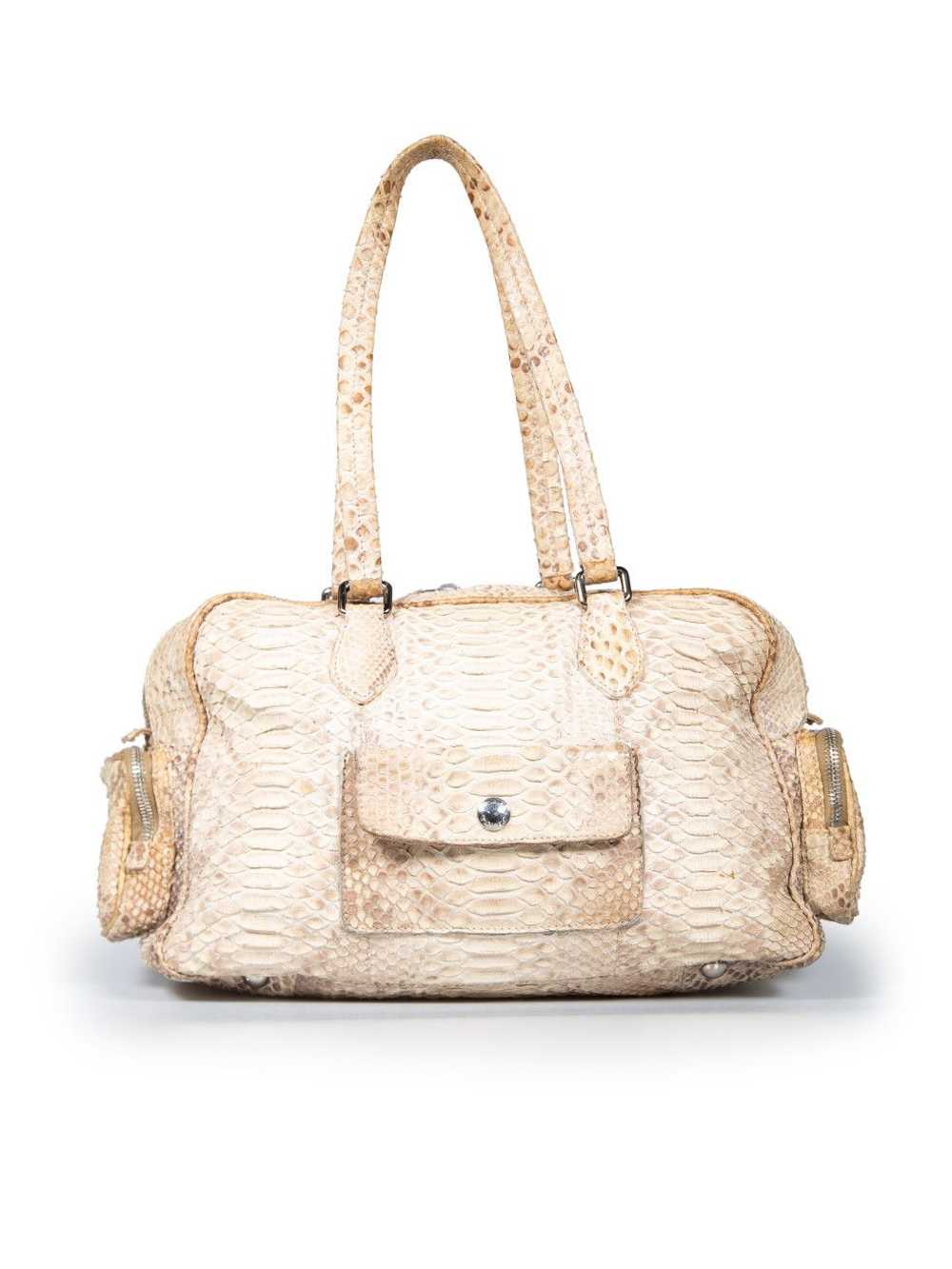 Prada Beige Python Front Pocket Bag - image 3