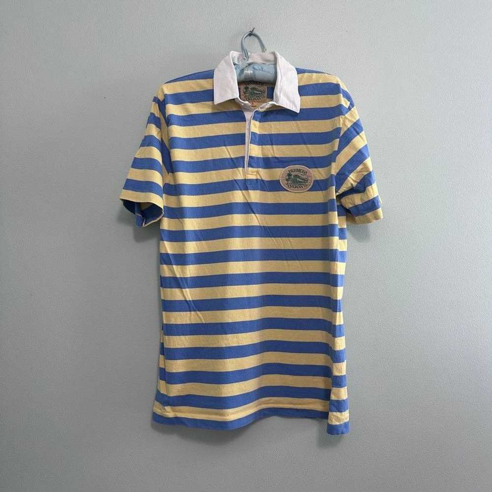 Vintage Vintage Bermuda Railway yellow and blue s… - image 2