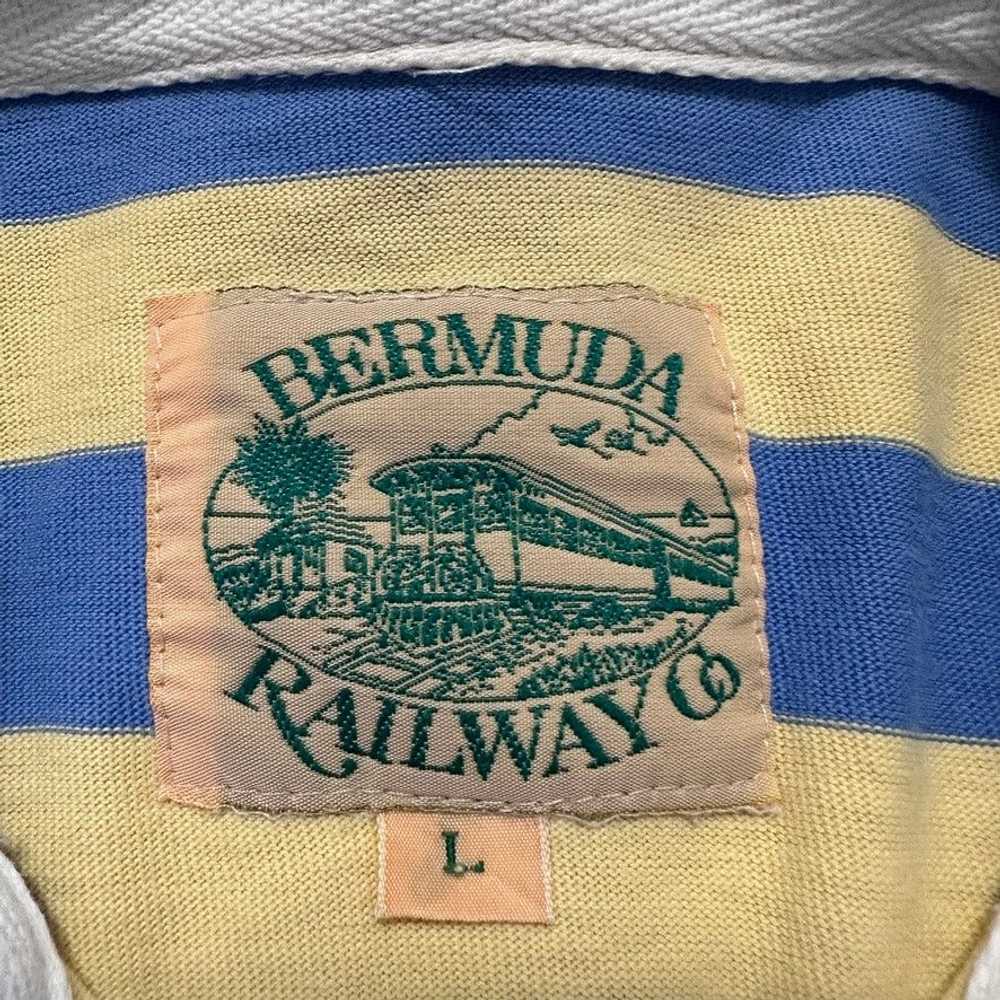 Vintage Vintage Bermuda Railway yellow and blue s… - image 4