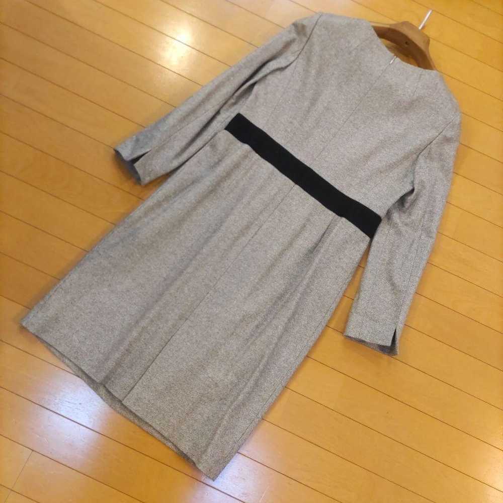 Gray long-sleeve dress with black ribbon. - image 7